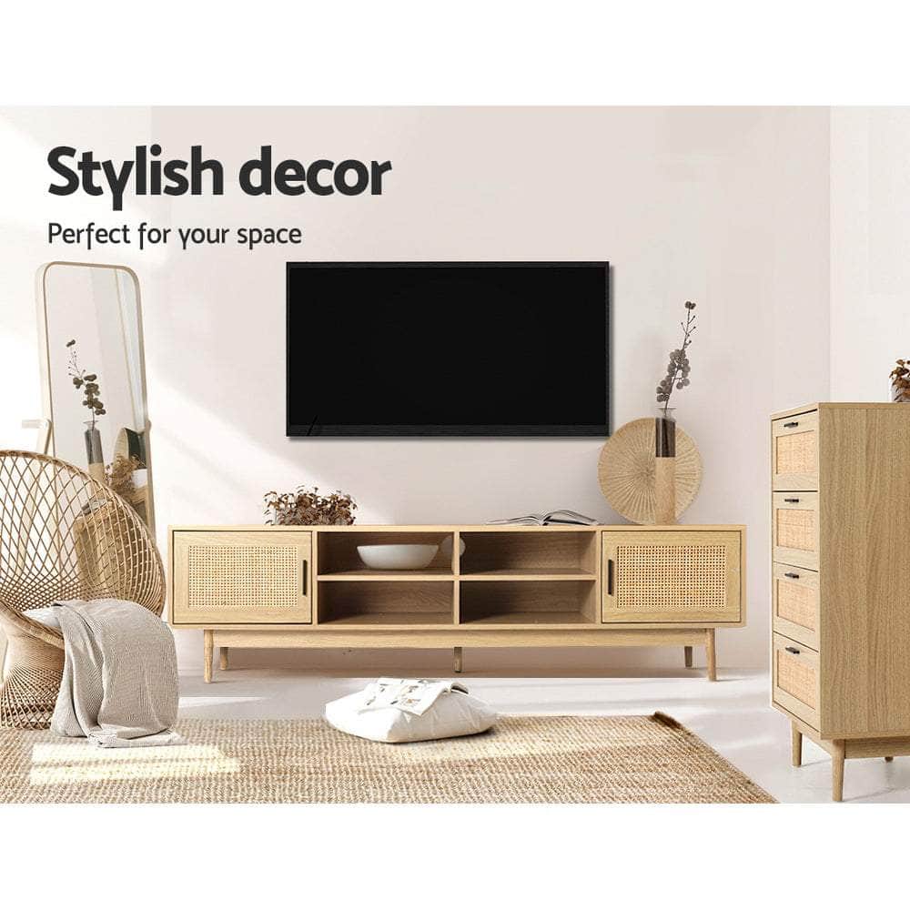 Tv Cabinet Entertainment Unit 180Cm Rattan Cole