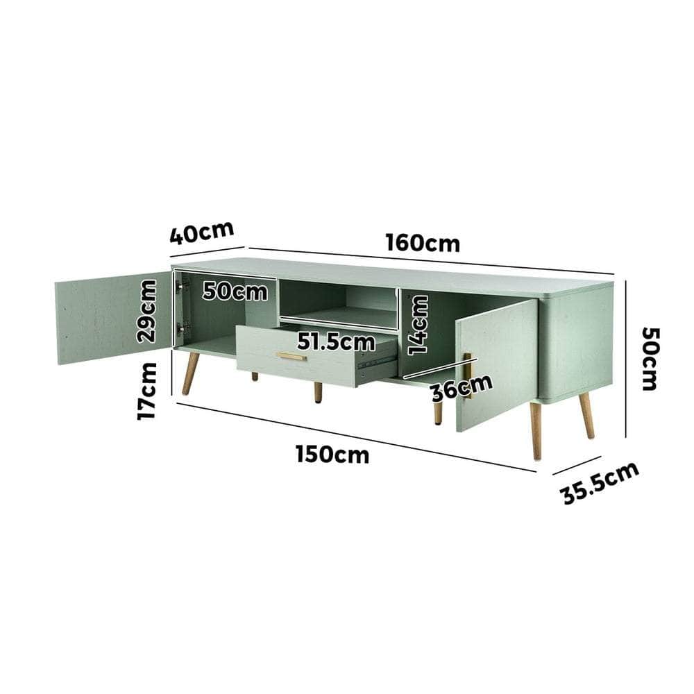 TV Cabinet Entertainment Unit Stand 160cm Green