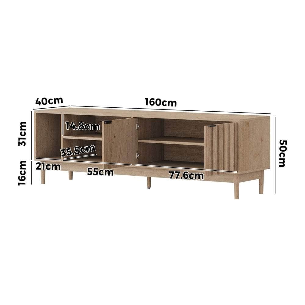 TV Cabinet Entertainment Unit Stand 160cm Natural