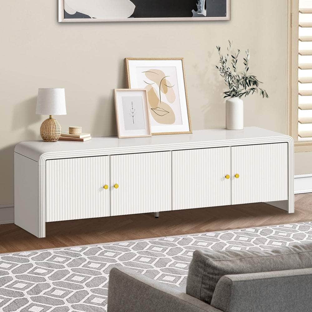 TV Cabinet Entertainment Unit Stand 160cm with Fluted Doors for Living Room