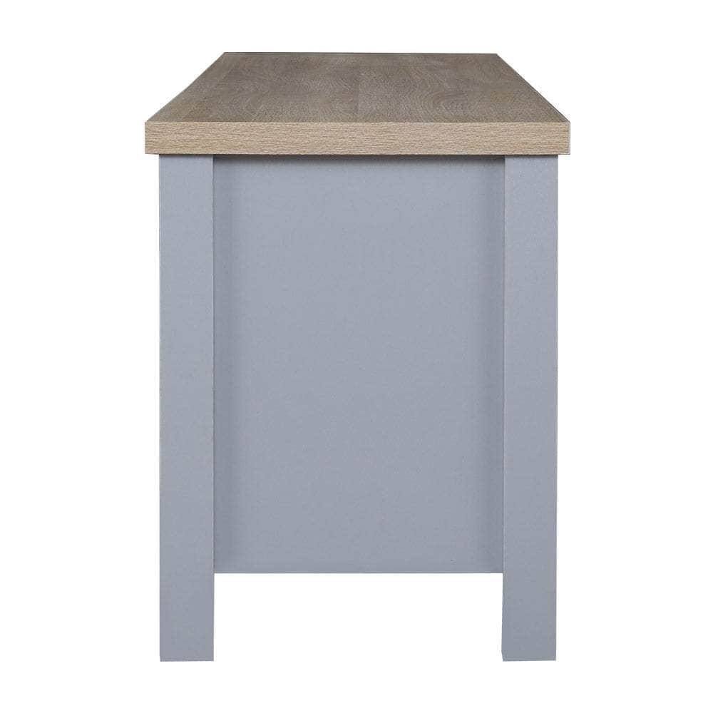TV Cabinet Entertainment Unit Stand French Provincial Storage Shelf Wooden 130cm Grey