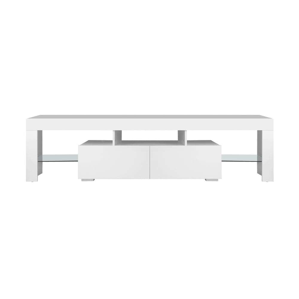 TV Cabinet Entertainment Unit Stand LED RGB Gloss Furniture White/Black
