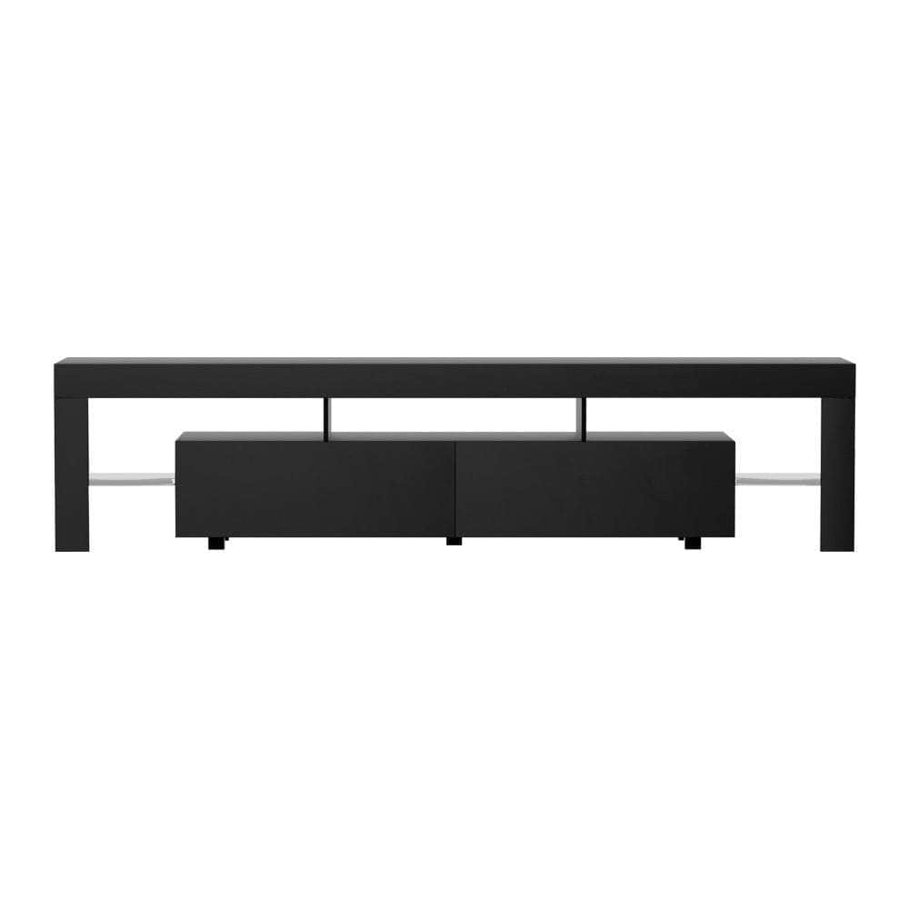 Tv Cabinet Entertainment Unit Stand Rgb Led Gloss Furniture Black
