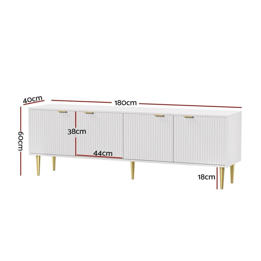 Tv Cabinet Entertainment Unit Stand Storage 180Cm White