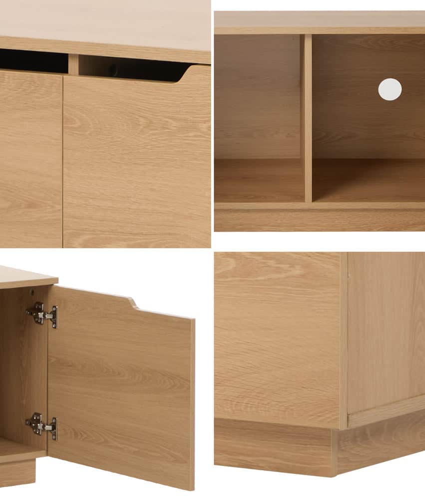 TV Cabinet Entertainment Unit Wooden Storage Shelf 180cm