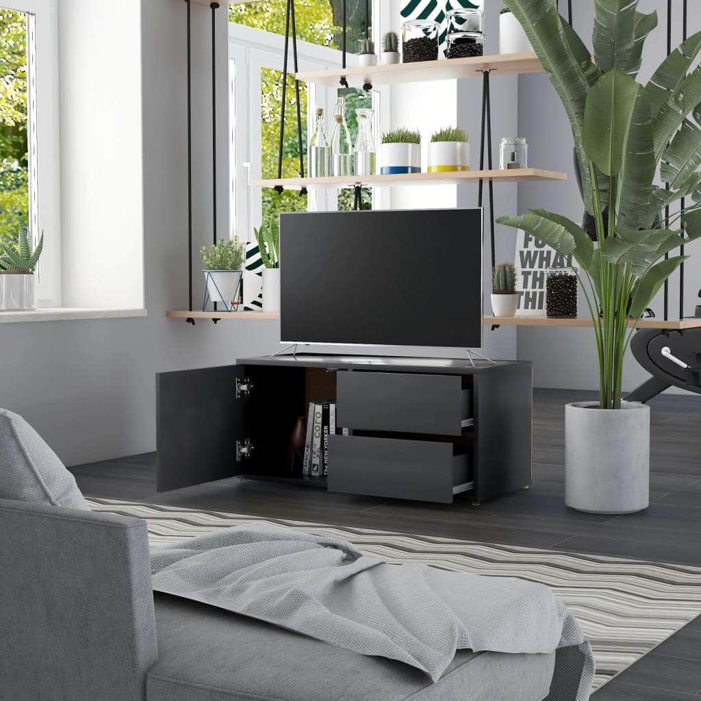 TV Cabinet Grey Chipboard 1