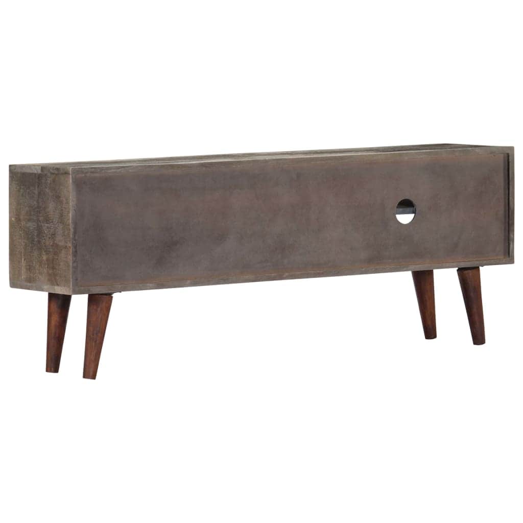 TV Cabinet Grey Solid Rough Mango Wood