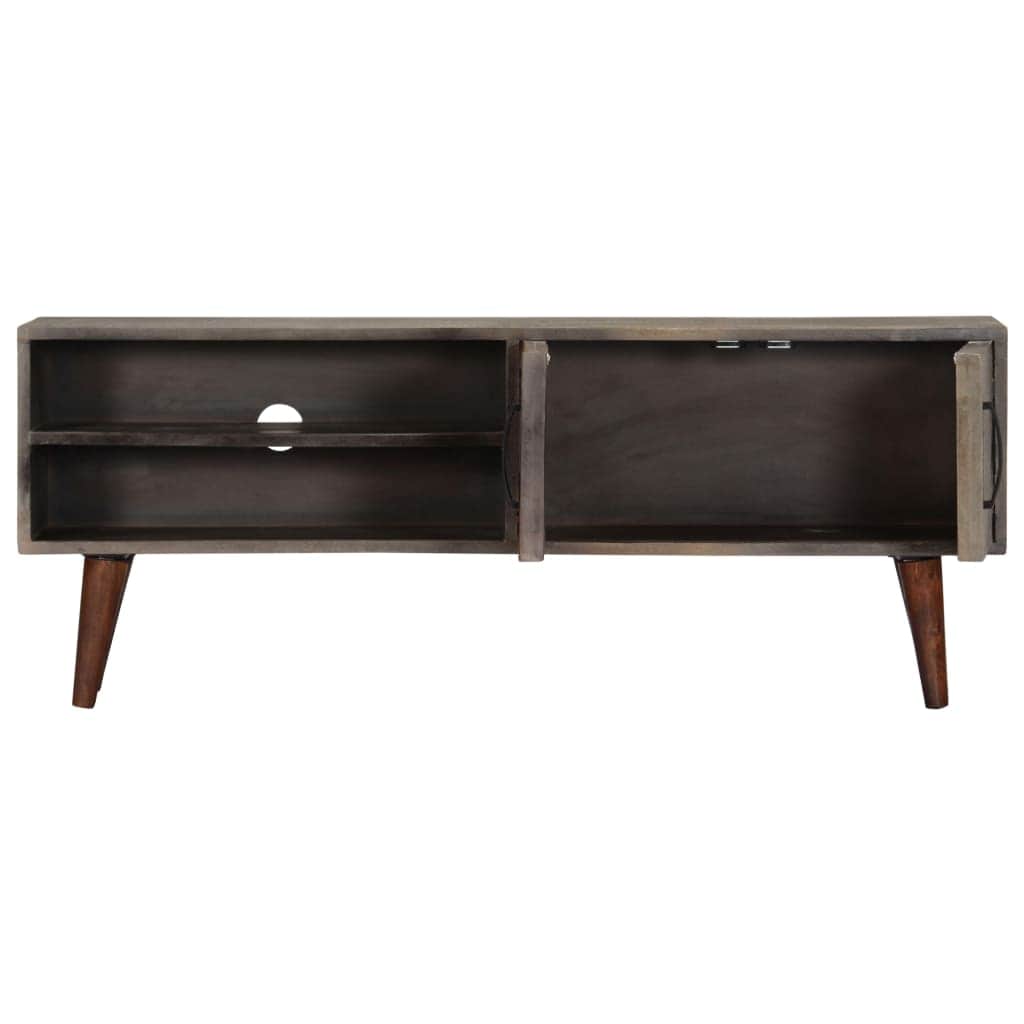 TV Cabinet Grey Solid Rough Mango Wood