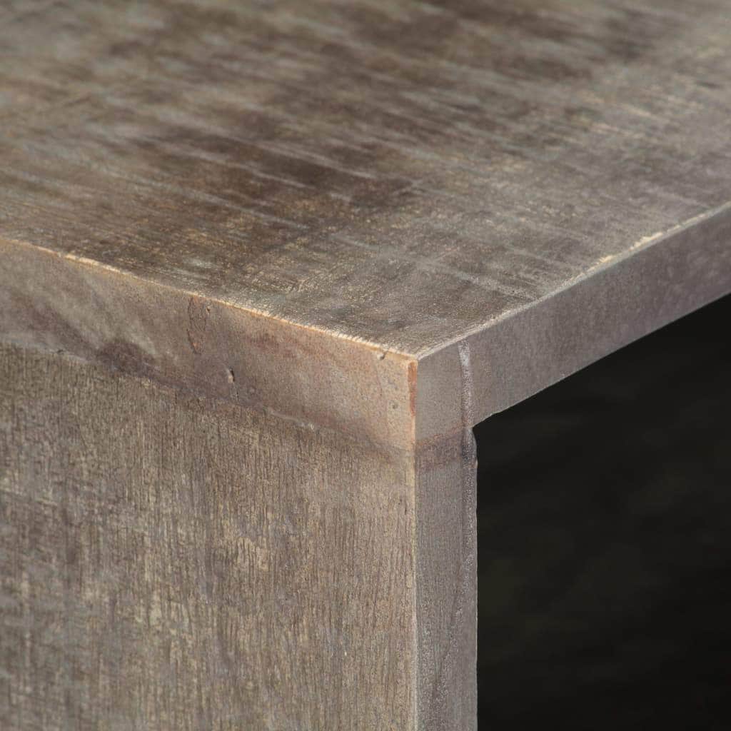 TV Cabinet Grey Solid Rough Mango Wood