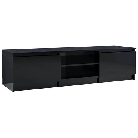 TV Cabinet High Gloss Black, Chipboard