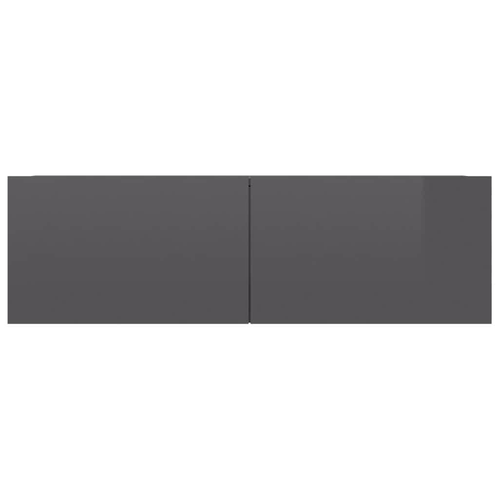 TV Cabinet High Gloss Grey Chipboard