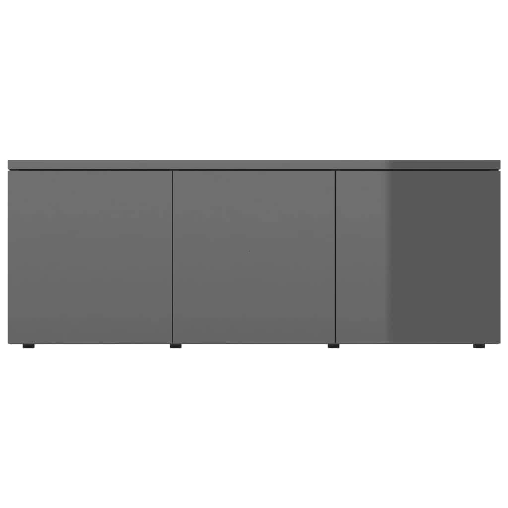TV Cabinet High Gloss Grey Chipboard