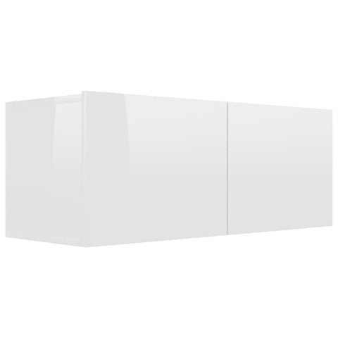 TV Cabinet High Gloss White Chipboard