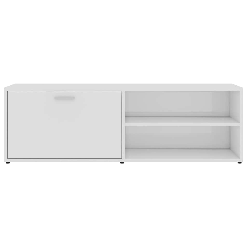 TV Cabinet High Gloss White Chipboard