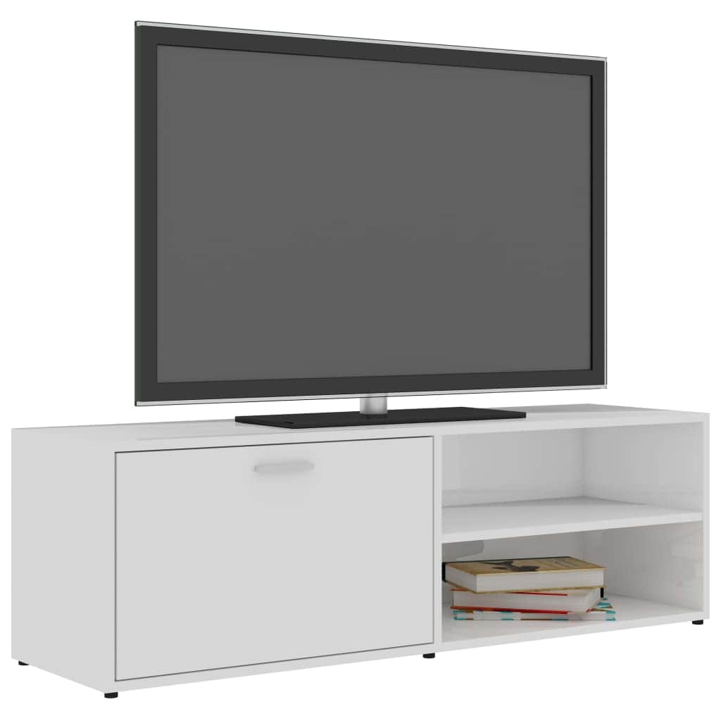 TV Cabinet High Gloss White Chipboard