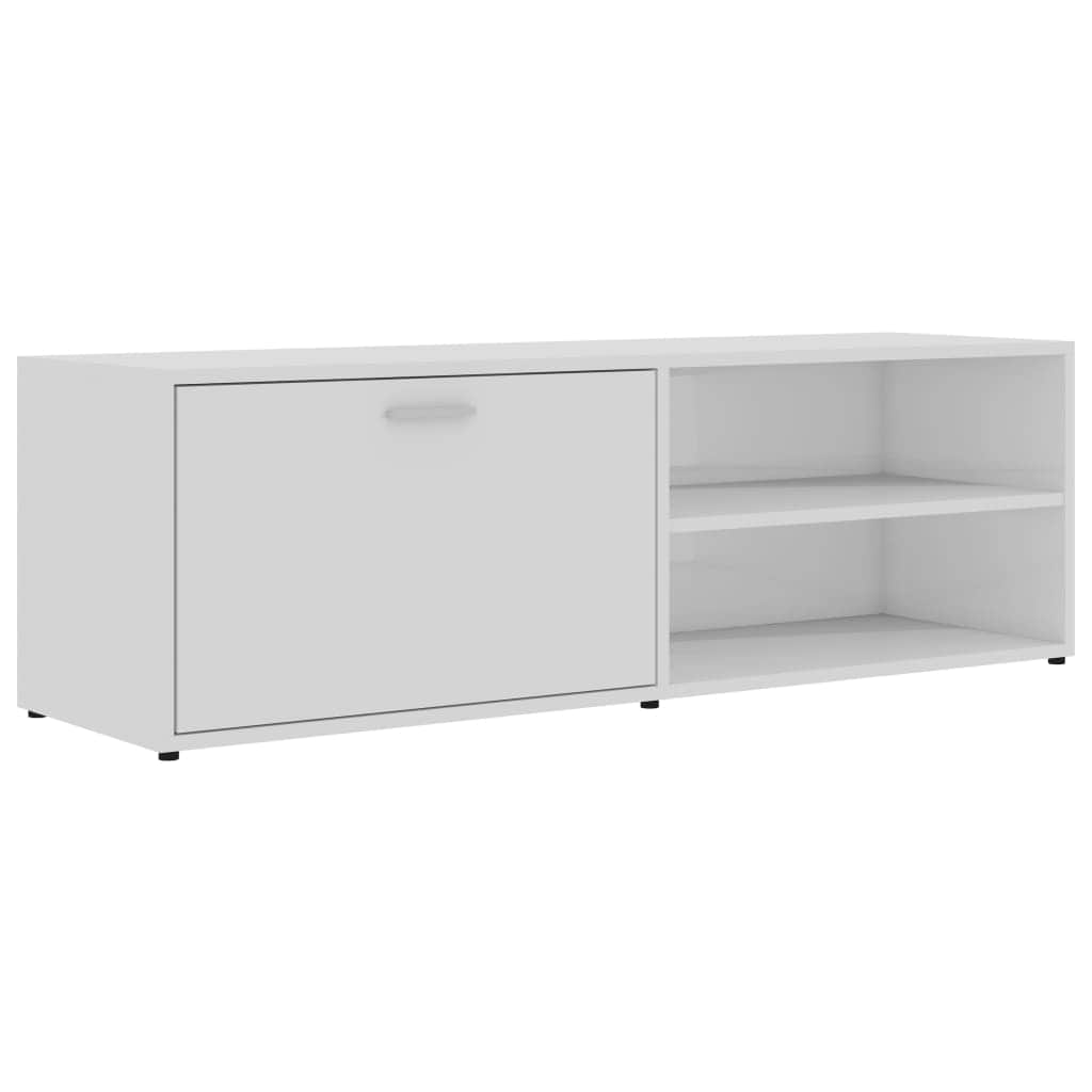 TV Cabinet High Gloss White Chipboard