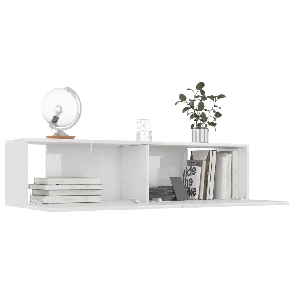 TV Cabinet High Gloss White Engineered Wood