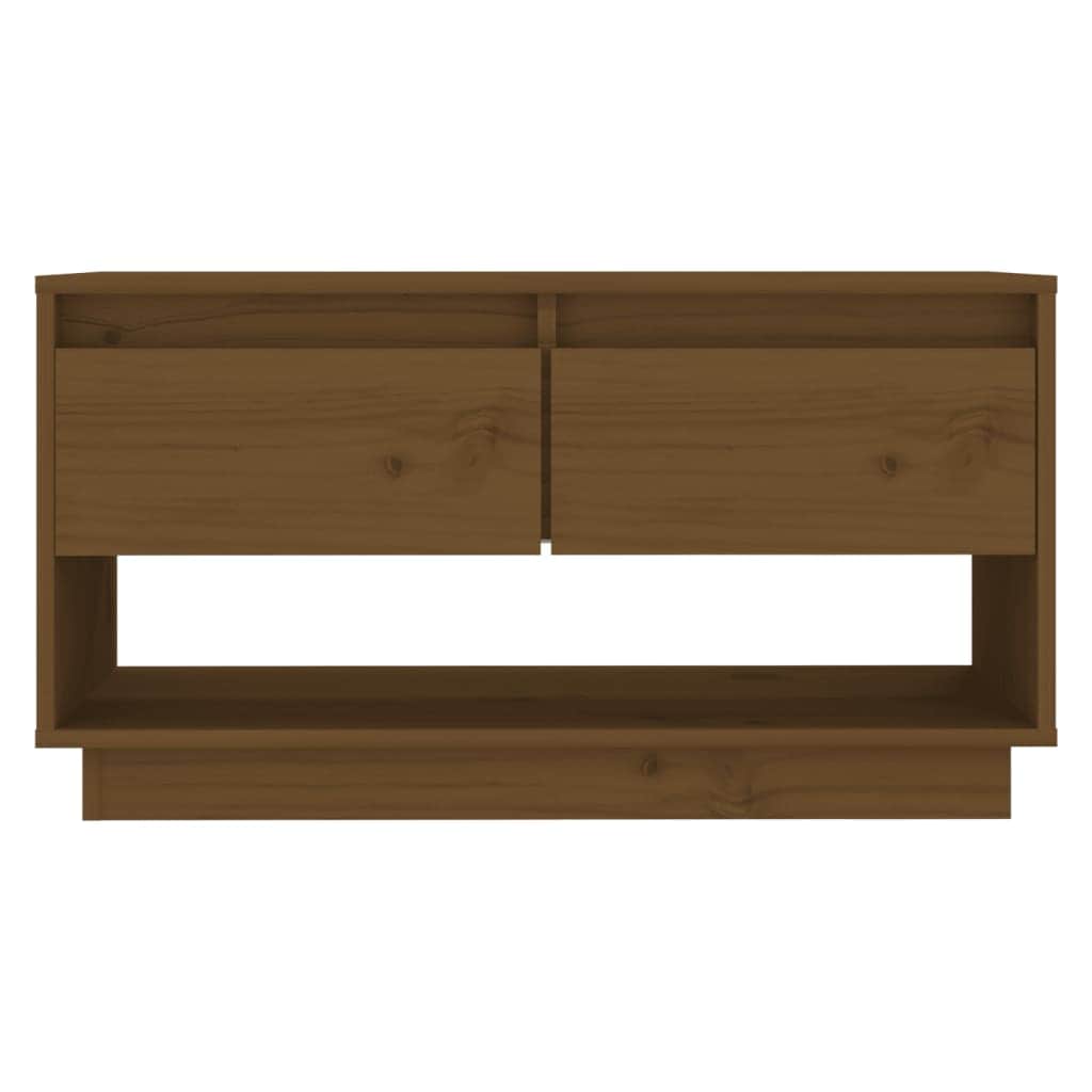 TV Cabinet Honey Brown Solid Pine Wood