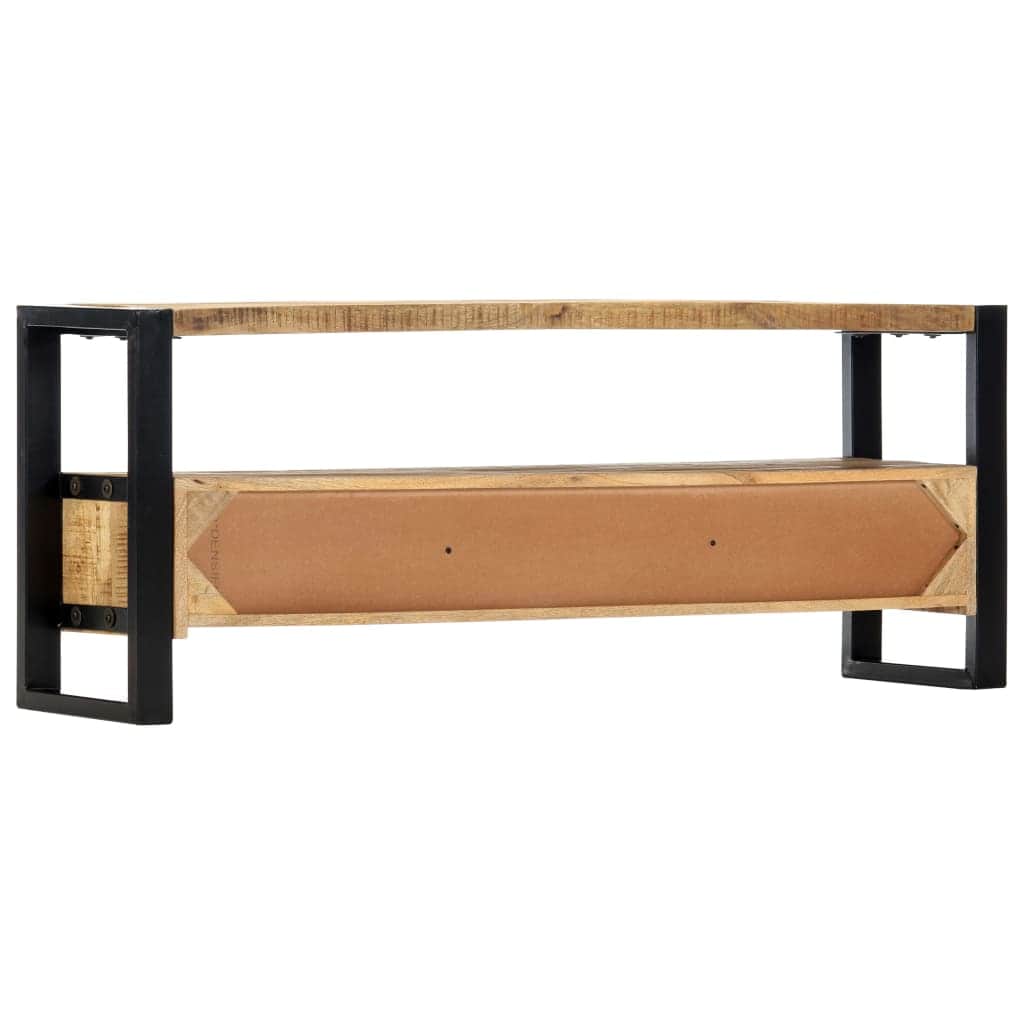 TV Cabinet Iron Legs Solid Mango Wood