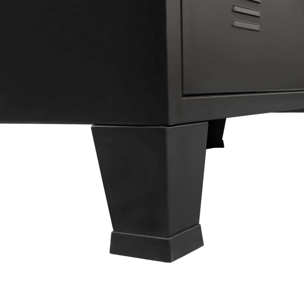 TV Cabinet Metal Industrial Style Black