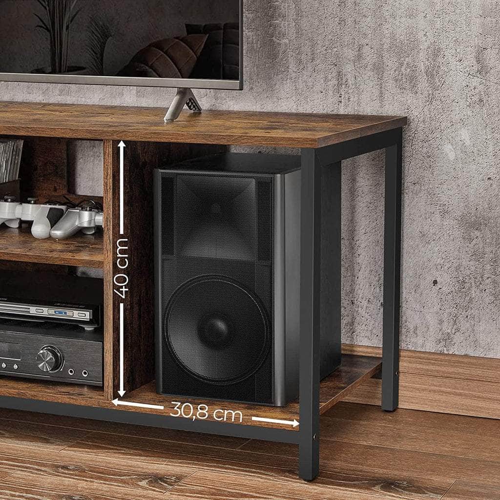 Tv Cabinet Shelf With Open Compartments Brown And Black