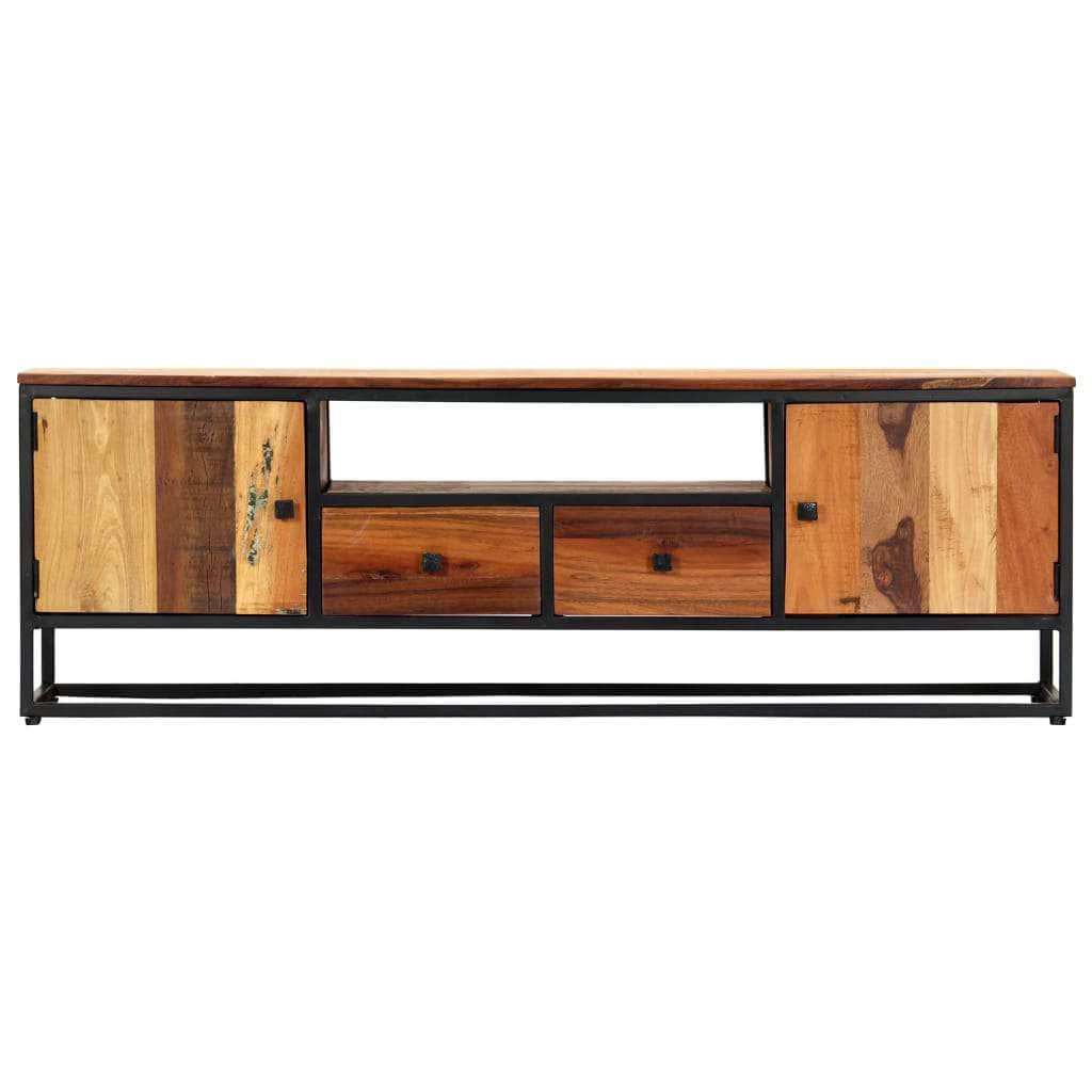 TV Cabinet Solid Reclaimed Wood and Steel