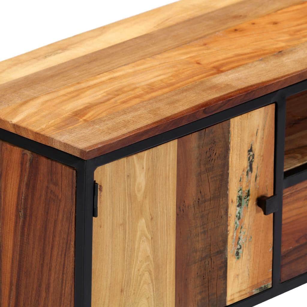 TV Cabinet Solid Reclaimed Wood and Steel
