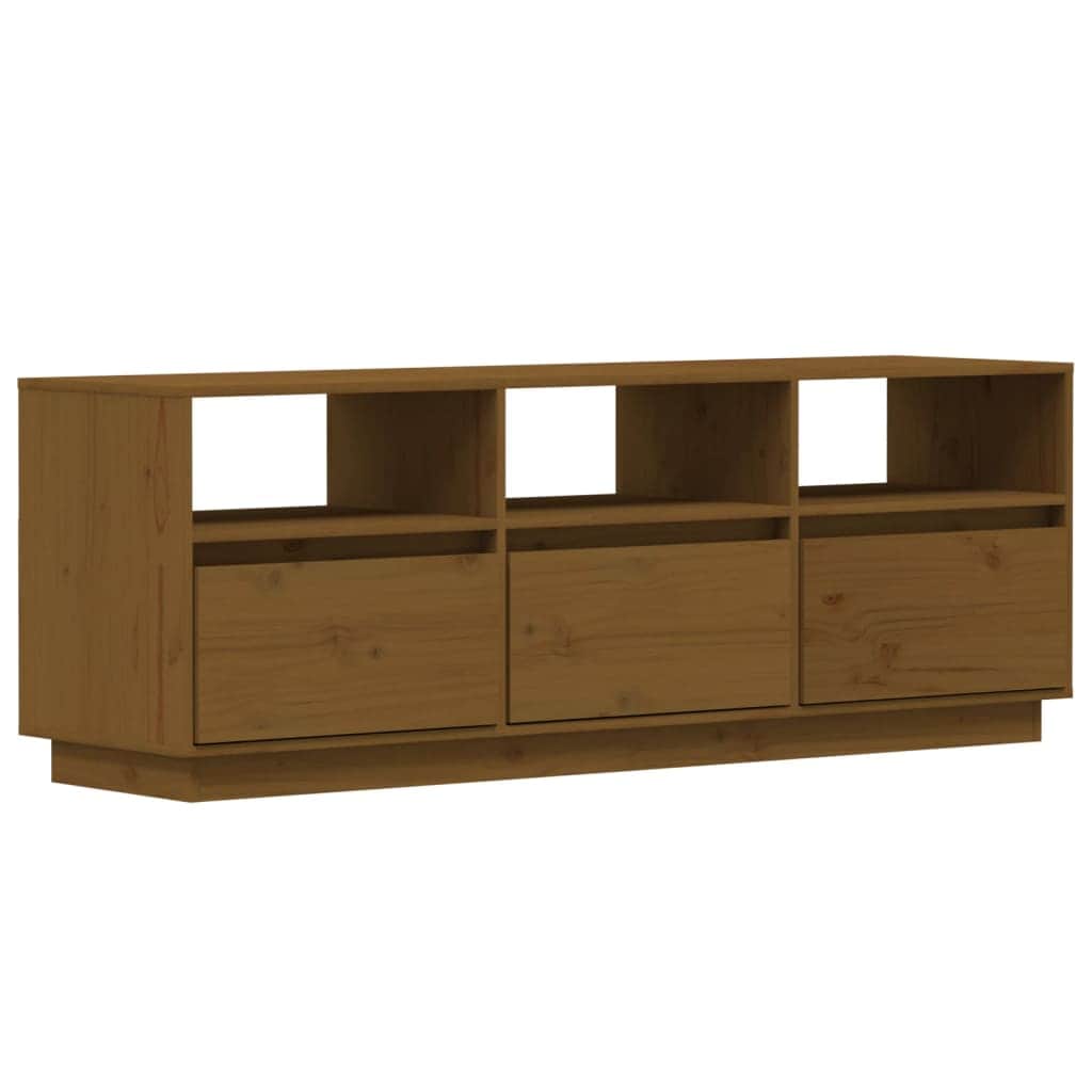Tv Cabinet Stands Natural/Black/Honey Brown Solid Wood Pine