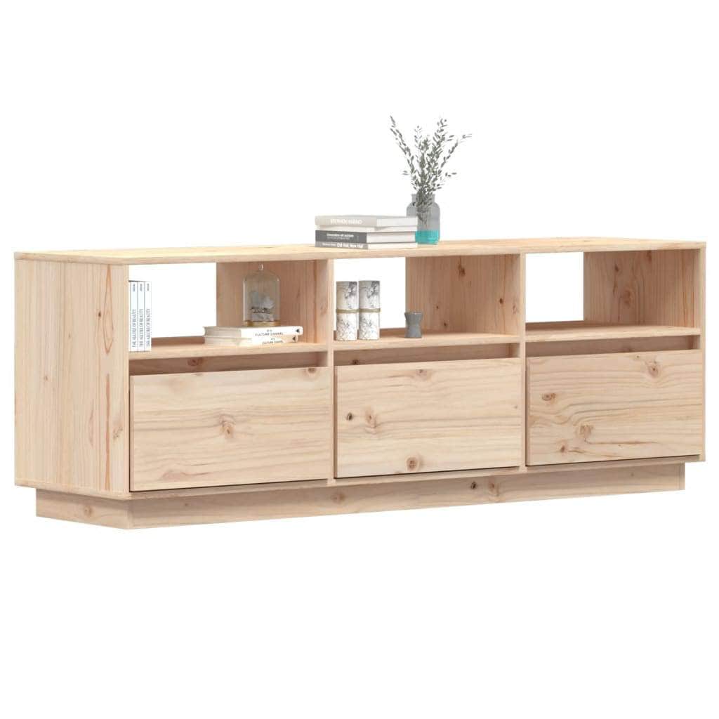 Tv Cabinet Stands Natural/Black/Honey Brown Solid Wood Pine