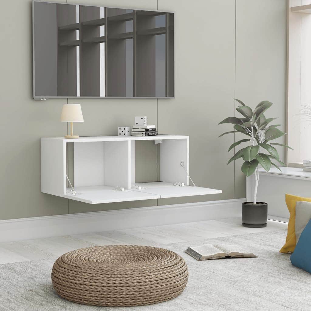 TV Cabinet White Chipboard