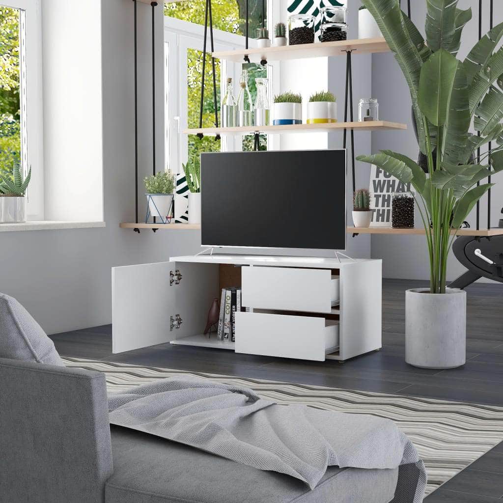 TV Cabinet White Chipboard