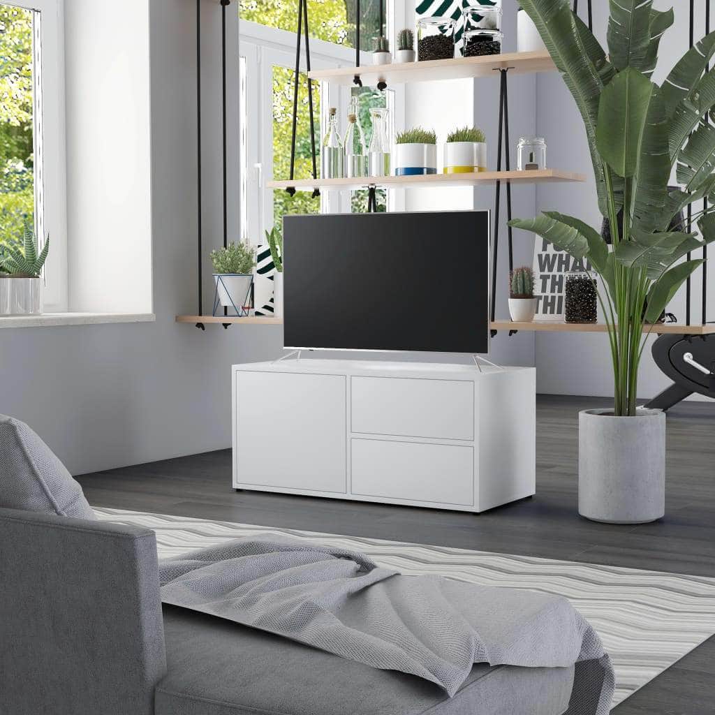 TV Cabinet White Chipboard