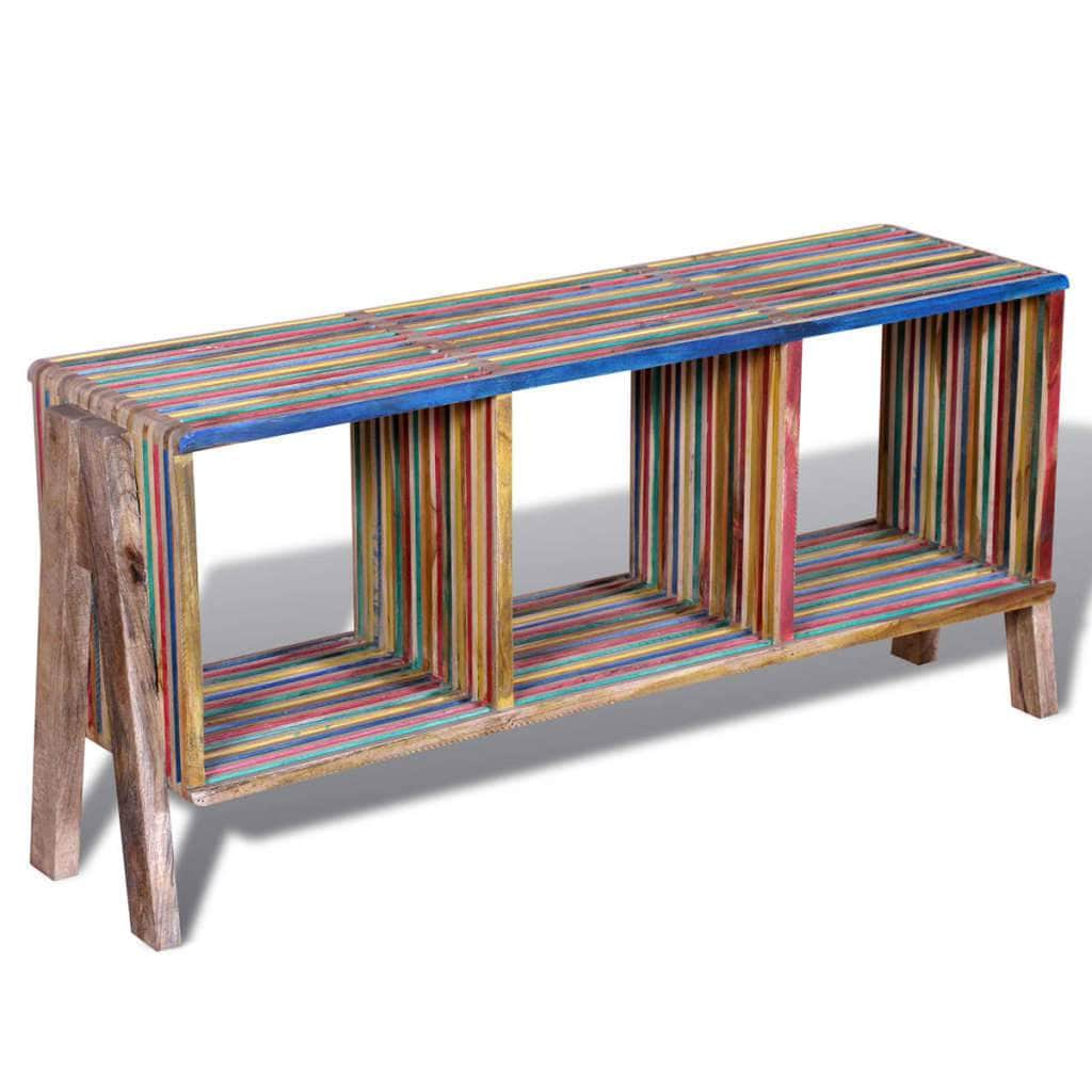 Tv Cabinet With 3 Shelves Stackable Reclaimed Teak Colourful