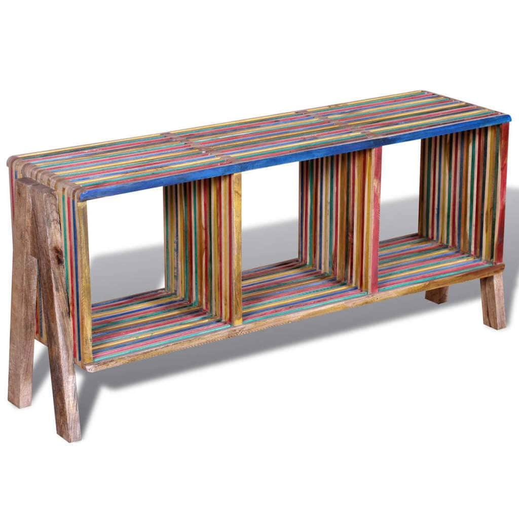 Tv Cabinet With 3 Shelves Stackable Reclaimed Teak Colourful