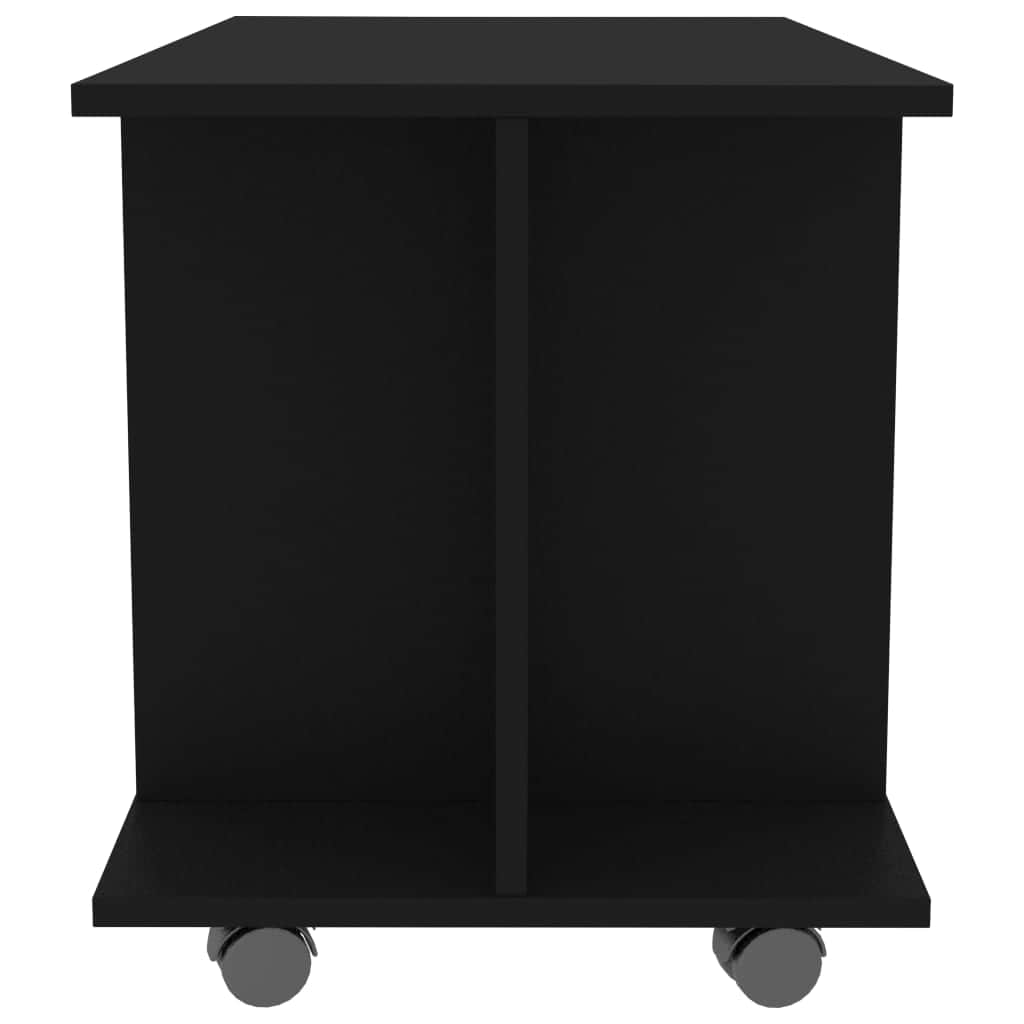 TV Cabinet with Castors Black Chipboard