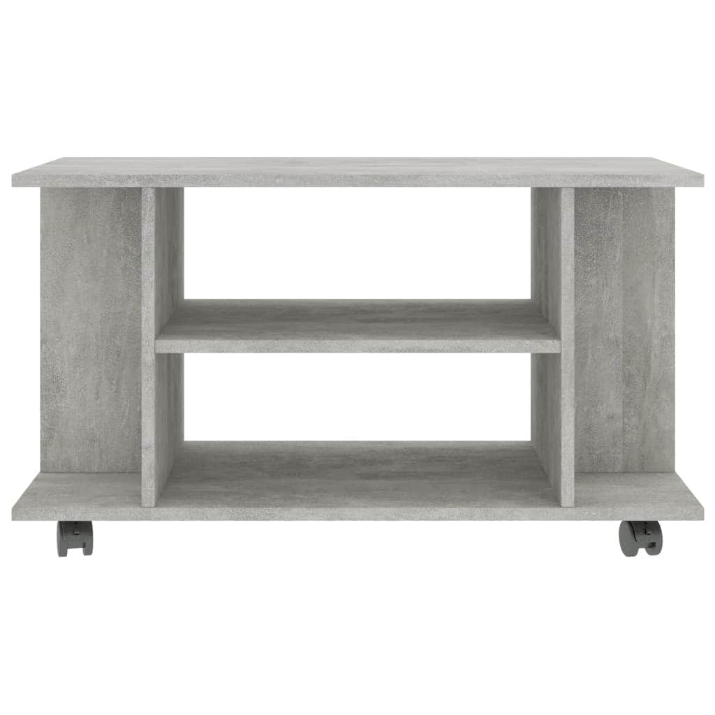 TV Cabinet with  Castors Concrete Grey Chipboard