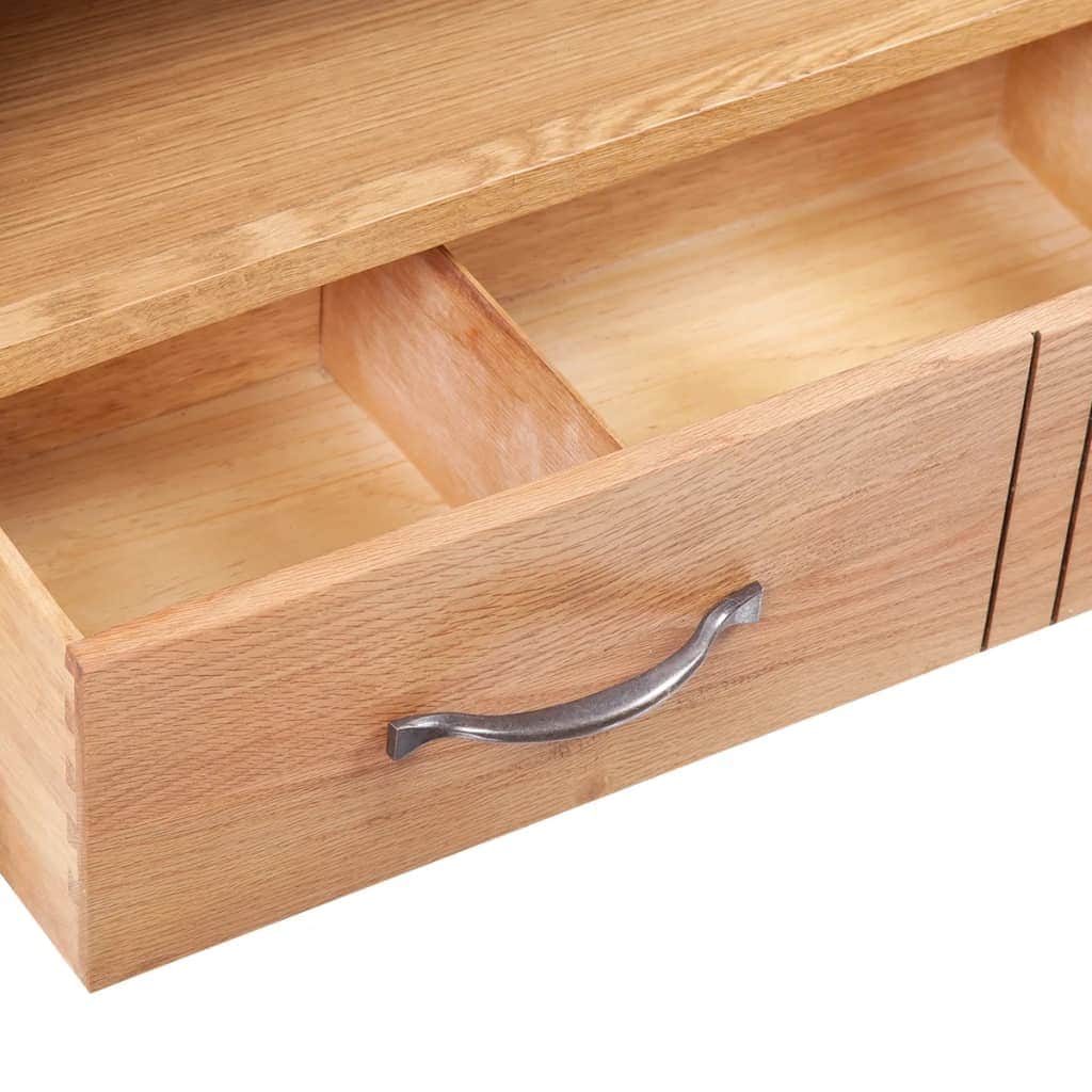TV Cabinet with Drawer Solid Oak Wood