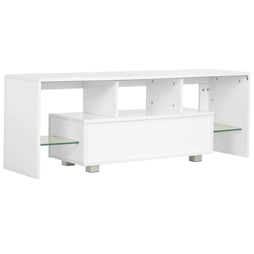 TV Cabinet with LED Lights High Gloss White - Simple deals