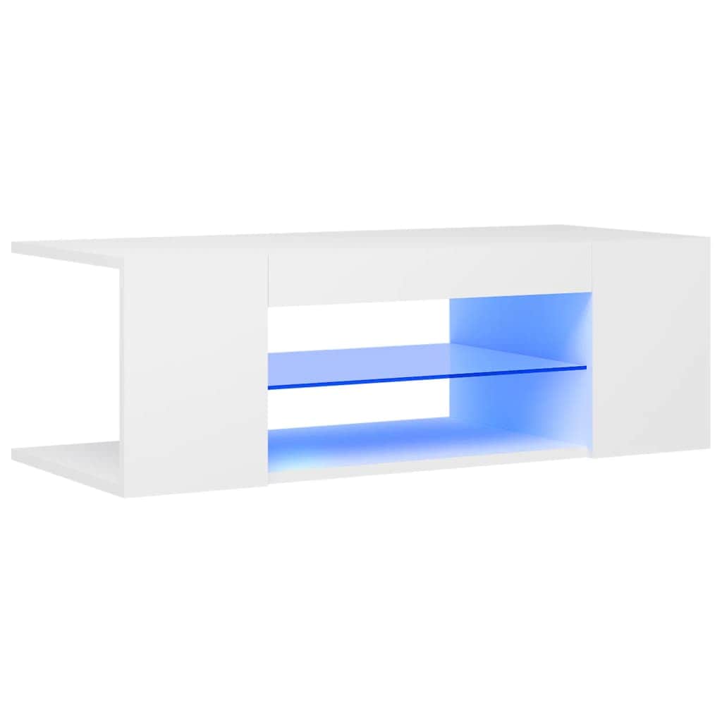 TV Cabinet with LED Lights White