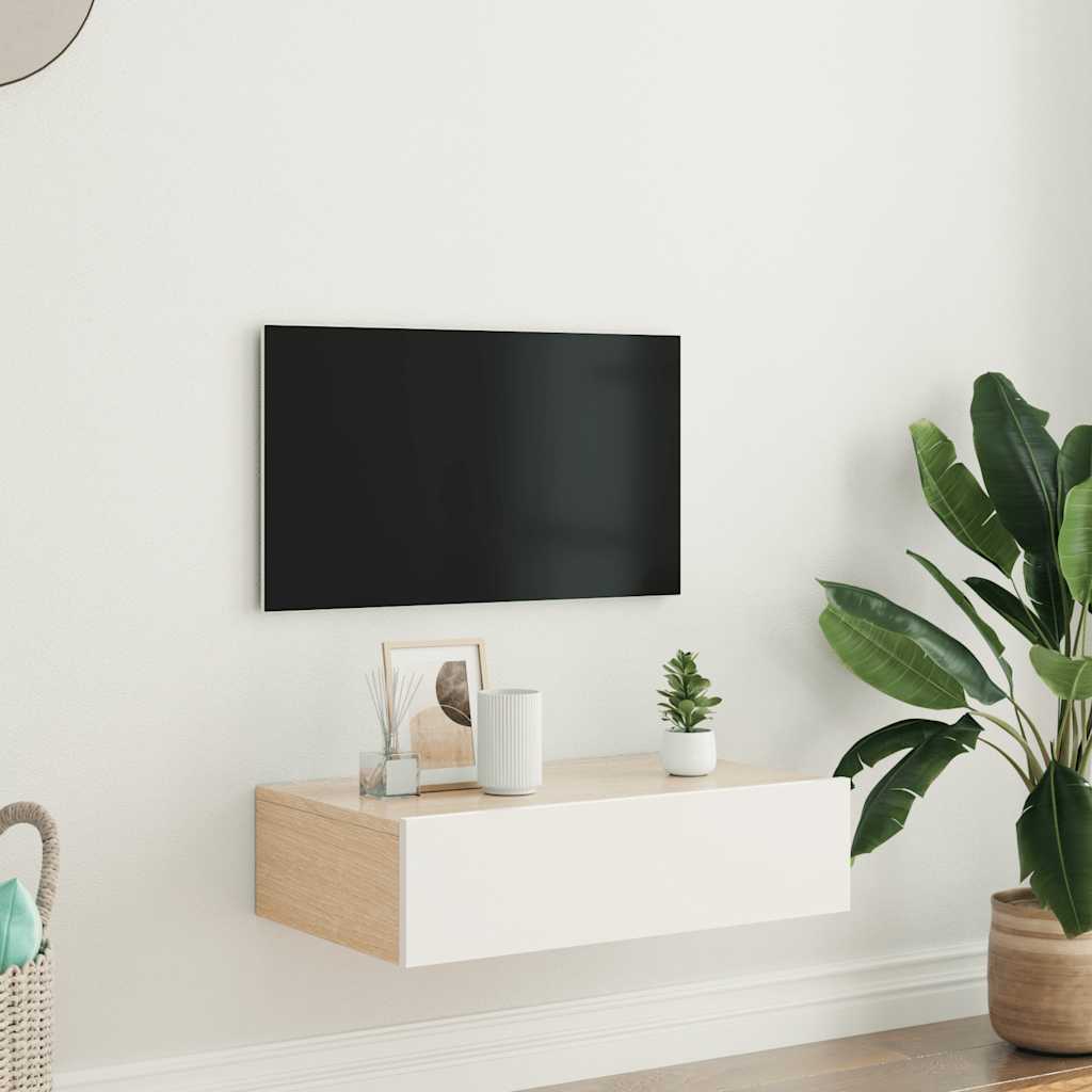 TV Cabinet with LED Lights White