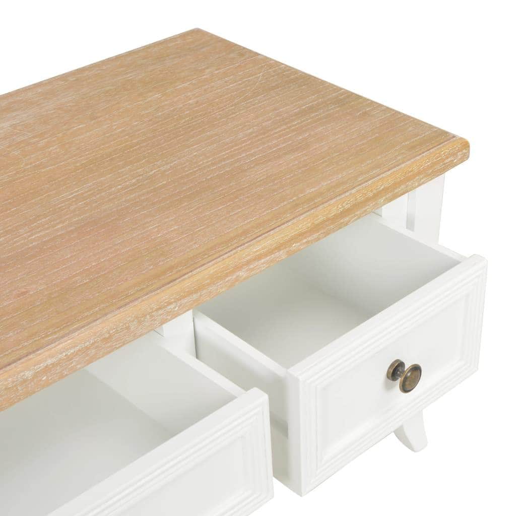 TV Cabinet Wood White with White colour