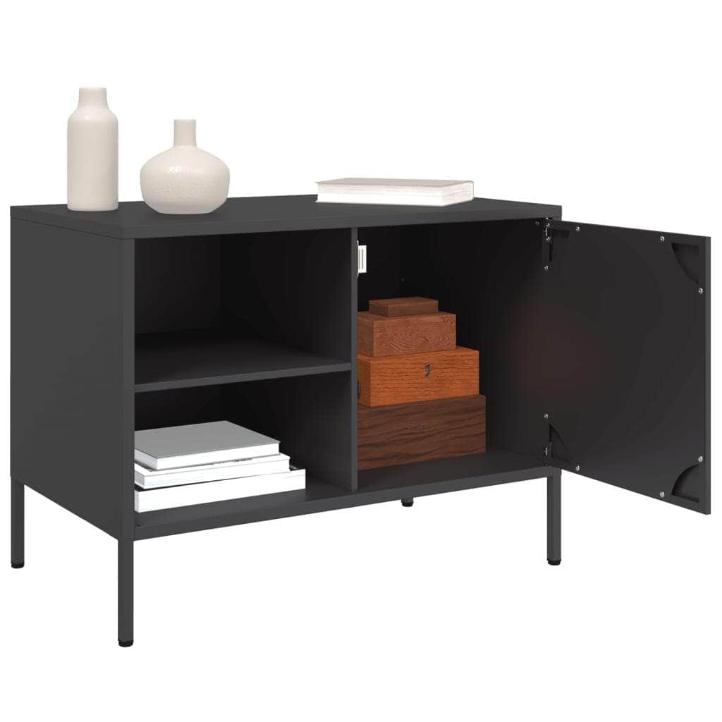 TV mounts & TV units - TV Cabinets 2 pcs Black Steel