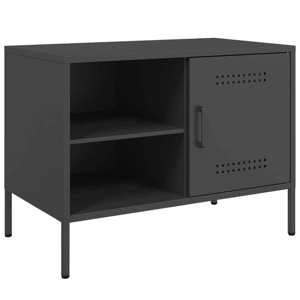 Black colour - TV Cabinets 2 pcs Black Steel