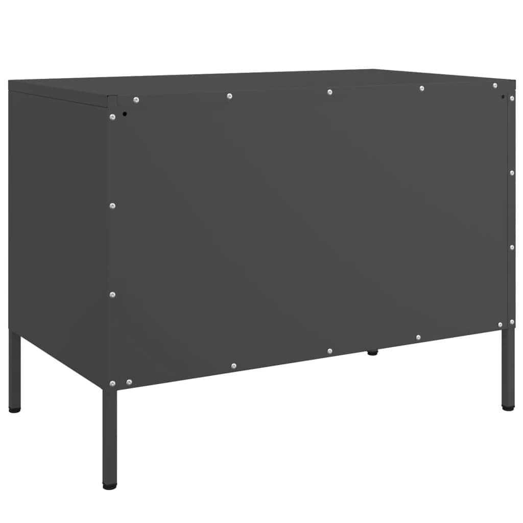 TV Cabinets 2 pcs Black Steel | 2 Pcs