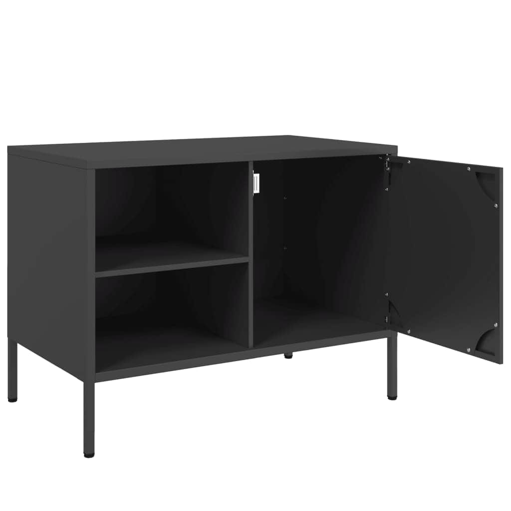 TV Cabinets 2 pcs Black Steel | Steel finish