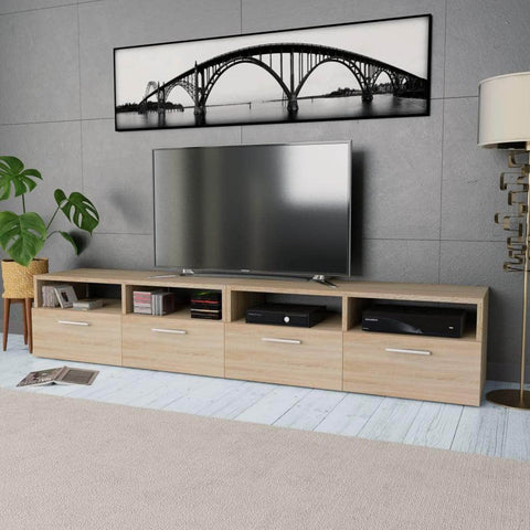 TV Cabinets 2 pcs Chipboard Oak