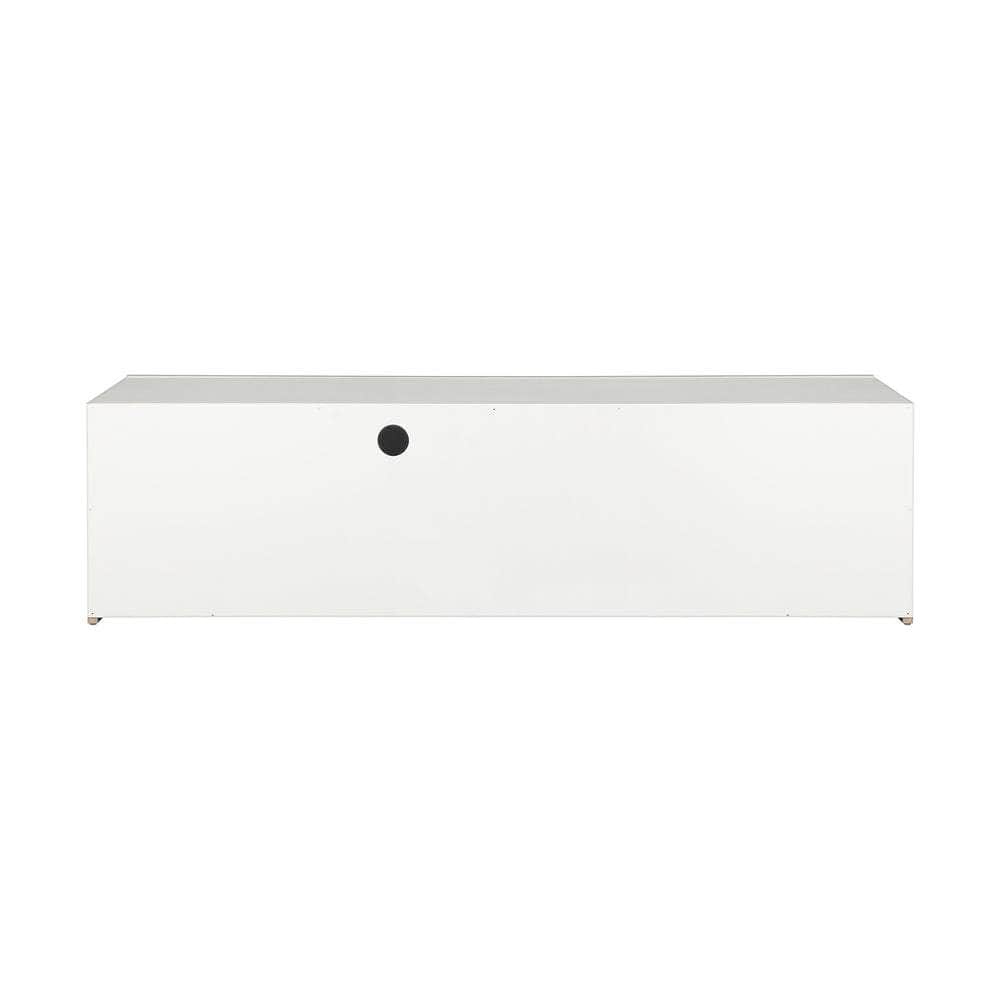 TV Stand Cabinet Entertainment Unit RGB LED Gloss 130cm White