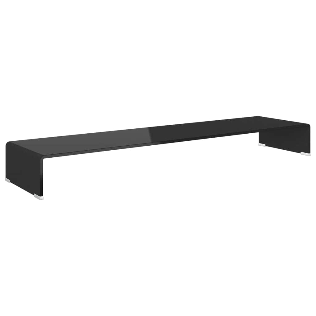 TV Stand/Monitor Riser Glass Black
