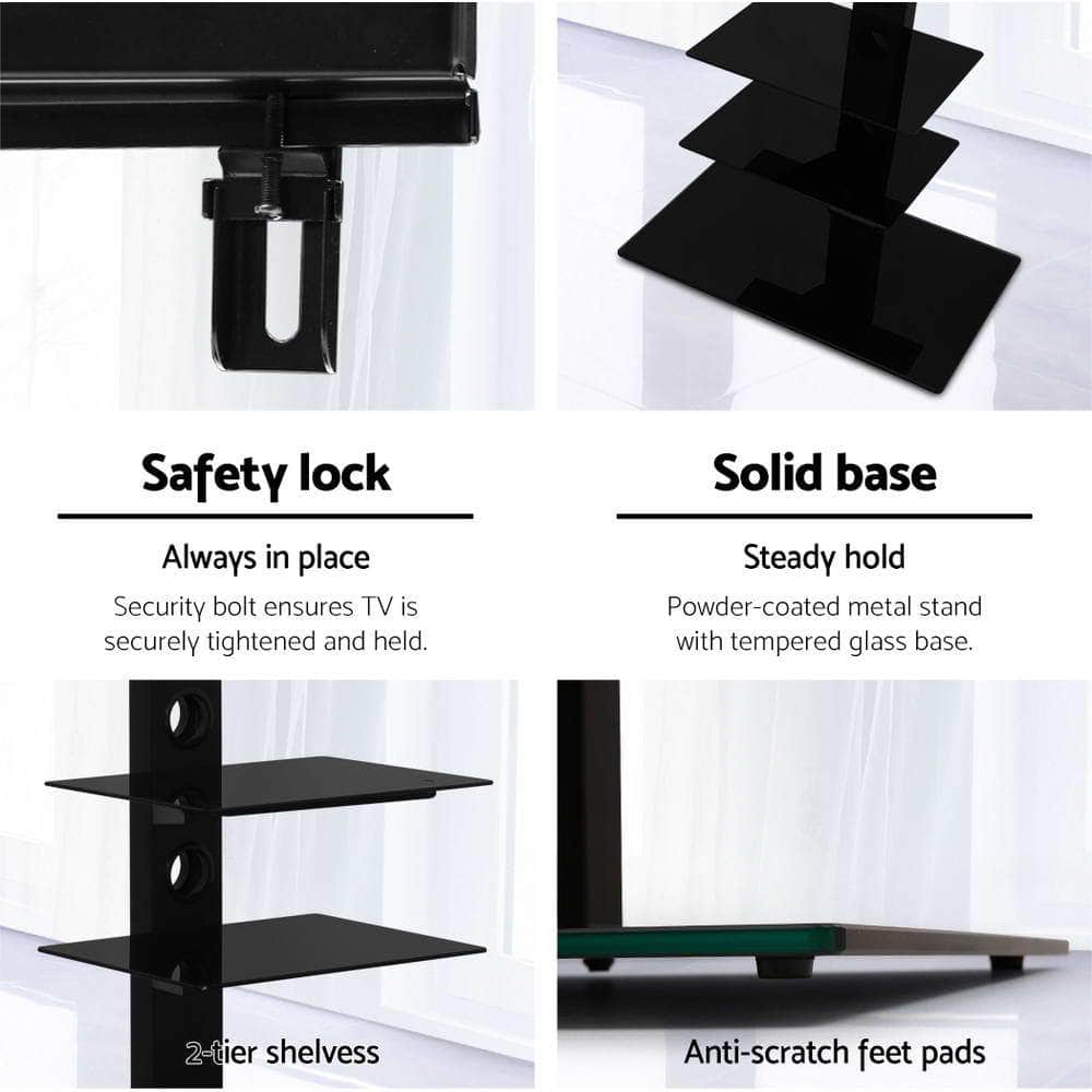 Tv Stand Mount Bracket For 32"-70" Led Lcd 3 Tiers Storage Floor Shelf