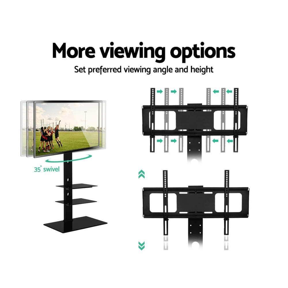 Tv Stand Mount Bracket For 32"-70" Led Lcd 3 Tiers Storage Floor Shelf